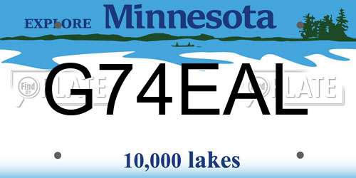 G74EAL Minnesota License Plate