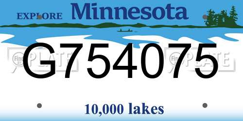 G754075 Minnesota License Plate