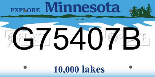 G75407B Minnesota License Plate