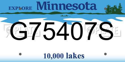 G75407S Minnesota License Plate