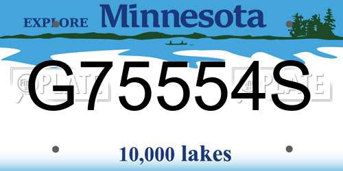 G75554S Minnesota License Plate