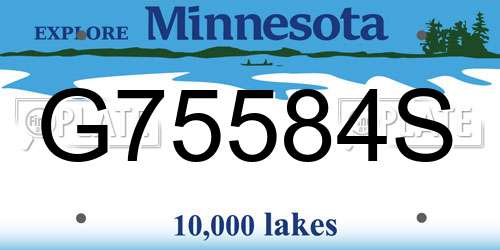 G75584S Minnesota License Plate