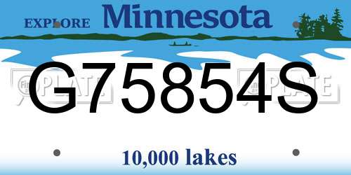 G75854S Minnesota License Plate