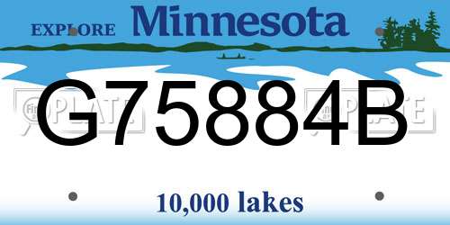 G75884B Minnesota License Plate