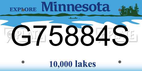 G75884S Minnesota License Plate