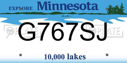 G767SJ Minnesota License Plate