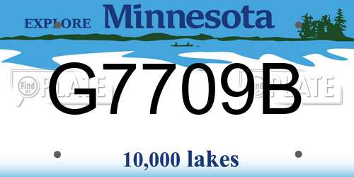 G7709B Minnesota License Plate