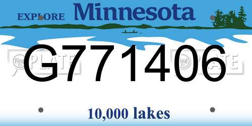 G771406 Minnesota License Plate