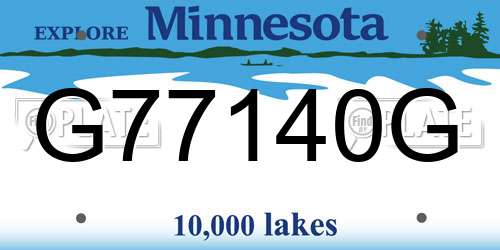 G77140G Minnesota License Plate
