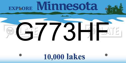 G773HF Minnesota License Plate