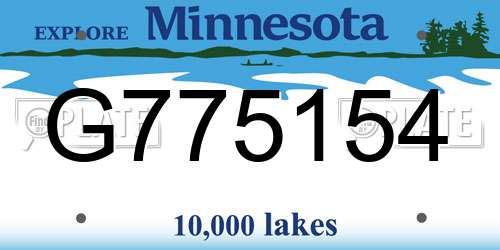 G775154 Minnesota License Plate