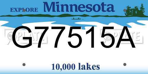 G77515A Minnesota License Plate