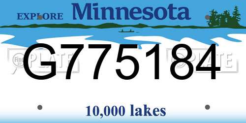 G775184 Minnesota License Plate