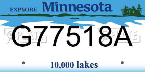 G77518A Minnesota License Plate