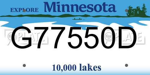 G77550D Minnesota License Plate