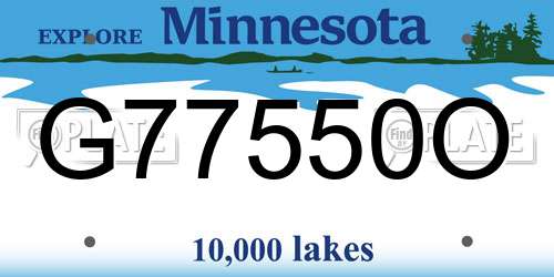 G77550O Minnesota License Plate