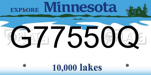 G77550Q Minnesota License Plate
