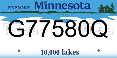 G77580Q Minnesota License Plate