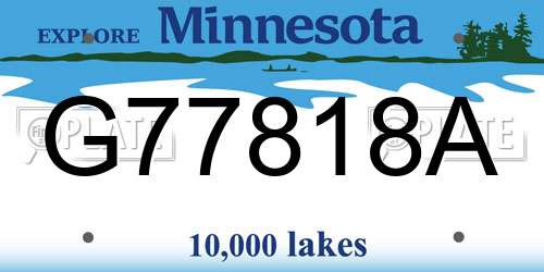 G77818A Minnesota License Plate