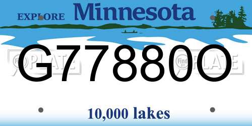 G77880O Minnesota License Plate