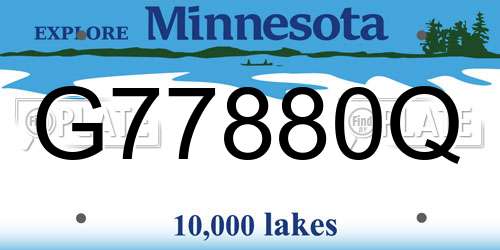 G77880Q Minnesota License Plate