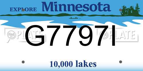 G7797I Minnesota License Plate