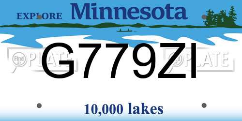 G779ZI Minnesota License Plate