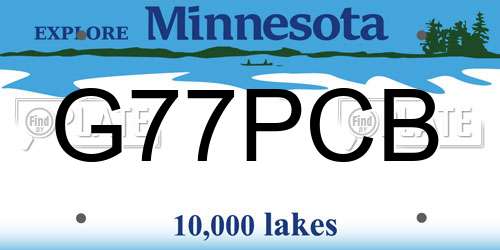 G77PCB Minnesota License Plate