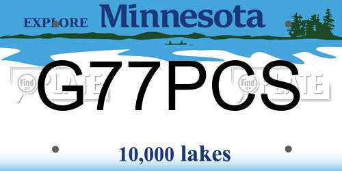 G77PCS Minnesota License Plate