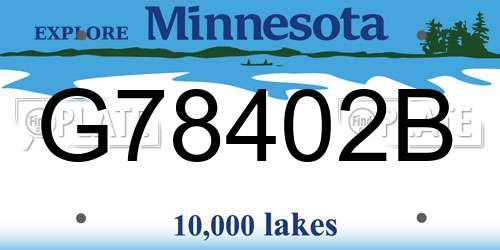 G78402B Minnesota License Plate