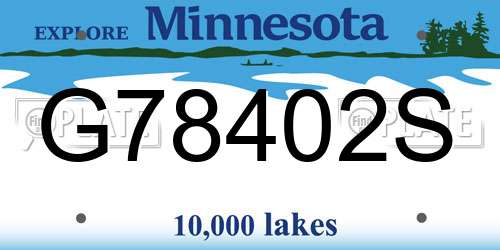 G78402S Minnesota License Plate