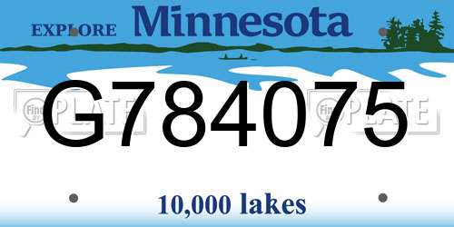 G784075 Minnesota License Plate