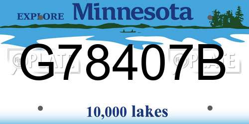 G78407B Minnesota License Plate
