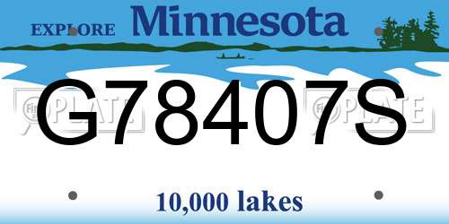 G78407S Minnesota License Plate