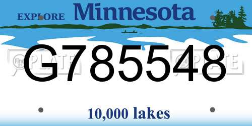 G785548 Minnesota License Plate