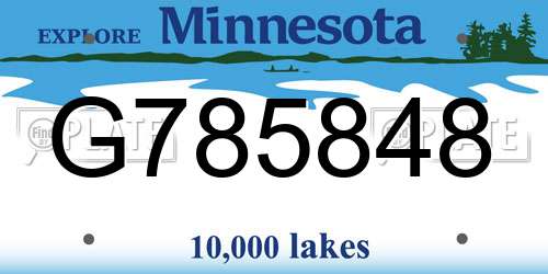 G785848 Minnesota License Plate