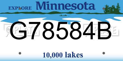 G78584B Minnesota License Plate