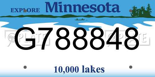G788848 Minnesota License Plate