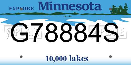 G78884S Minnesota License Plate