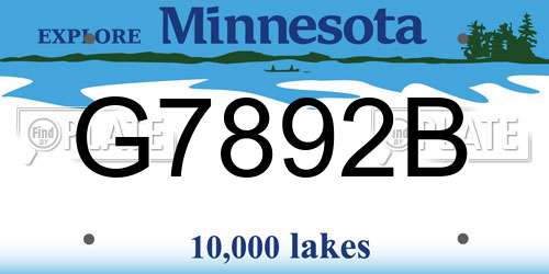 G7892B Minnesota License Plate