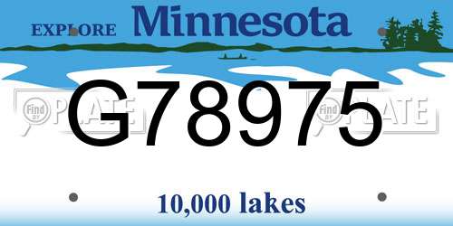 G78975 Minnesota License Plate