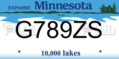 G789ZS Minnesota License Plate