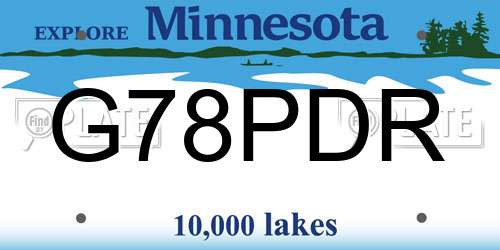 G78PDR Minnesota License Plate