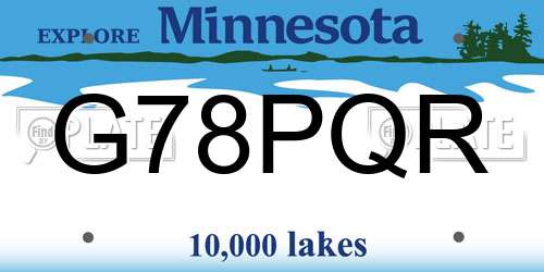 G78PQR Minnesota License Plate
