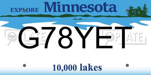 G78YET Minnesota License Plate