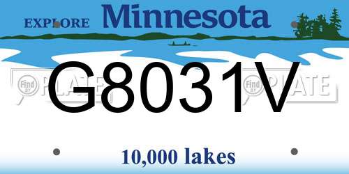 G8031V Minnesota License Plate