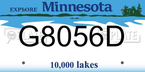 G8056D Minnesota License Plate