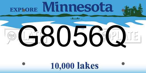 G8056Q Minnesota License Plate
