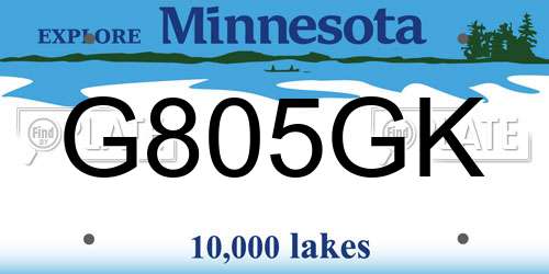 G805GK Minnesota License Plate