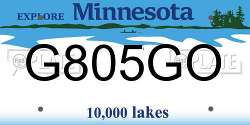 G805GO Minnesota License Plate